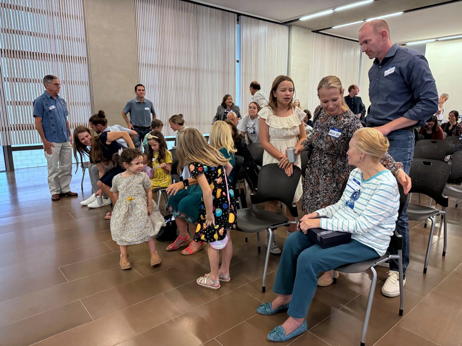 Marth Lou Broussard with family in attendance at the award reception in Brockman Hall